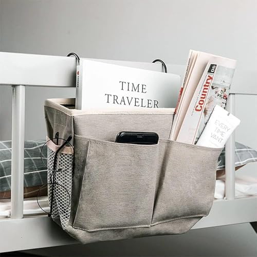Zyvero Bedside Storage Caddy/Bedside Hanging Storage Bag for Headboards Bunk Beds Dorm Rooms Book Phone Magazine Holder - Image 7