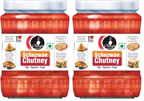 Image of Ching's Secret Schezwan Chutney, 590g, Spicy & Tangy, Dip, Spread, Cook (Pack of 2)