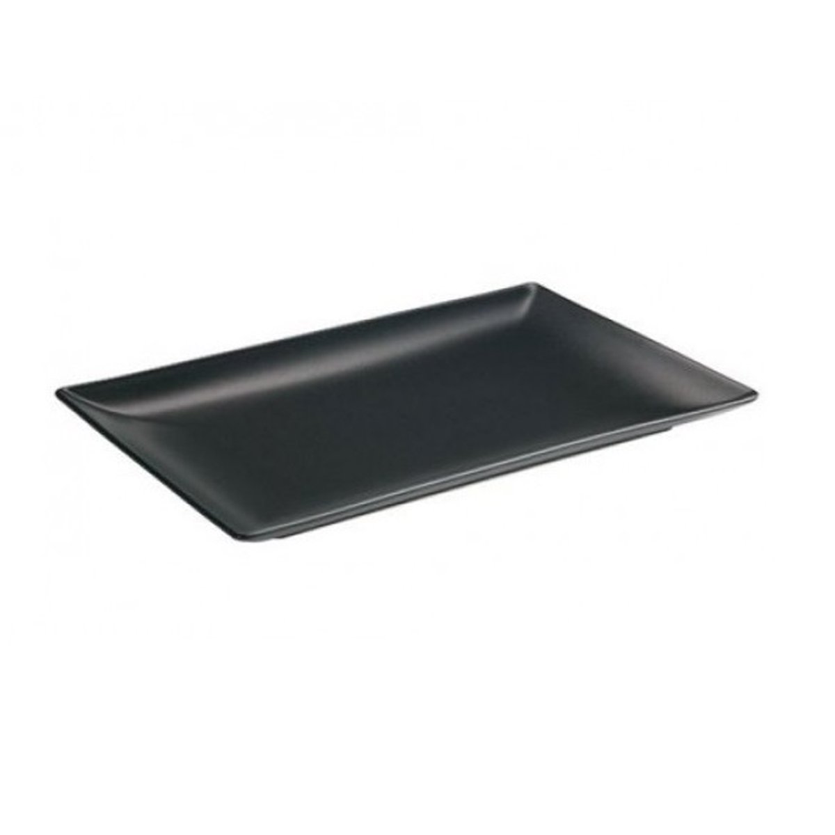 Visiodirect Lot de 6 Assiettes Kuro Rectangles Noire - 30 x 15 cm