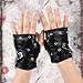Vdaxvme Fingerless Gloves Punk Aesthetic Embellishments Cosplay PU Construction Nightclub Fashion Biker Gloves