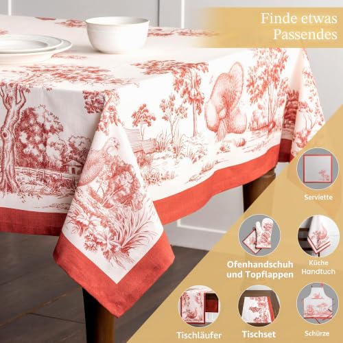 Maison d'Hermine Tischdecke, Rechteckig, 100% Baumwolle (180 cm x 140 cm) – Ansicht 6