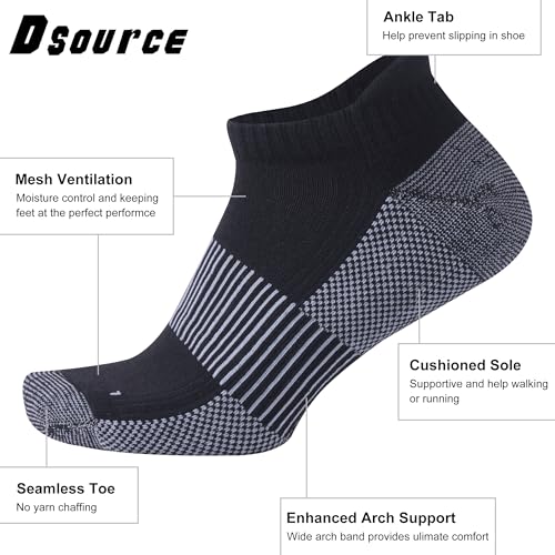 Dsource Unisex Copper Socks, Cushioned Sole Arch Support Athletic Ankle Socks Cycling Basketball Running Socks3