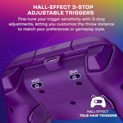 Image of Turtle Beach Afterglow Wave Wired RGB Gaming Controller for Xbox & PC | Xbox Series X|S, Xbox One, Customizable RGB Lighting, 2 Mappable Buttons, Hall-Effect Hair Triggers, Audio Controls, Purple