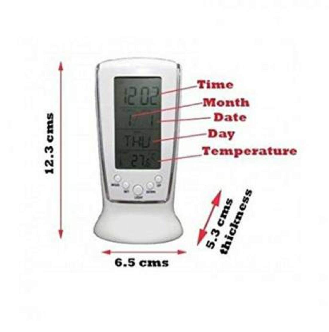 skyzone Digital Alarm Temperature Calendar Table Desk Clock with LCD Display and Back Light 1