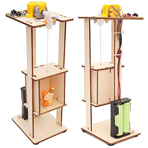 Catkoo Niños DIY Ensamblaje De Madera Ascensor Eléctrico Niños Laboratorio De Ciencia...