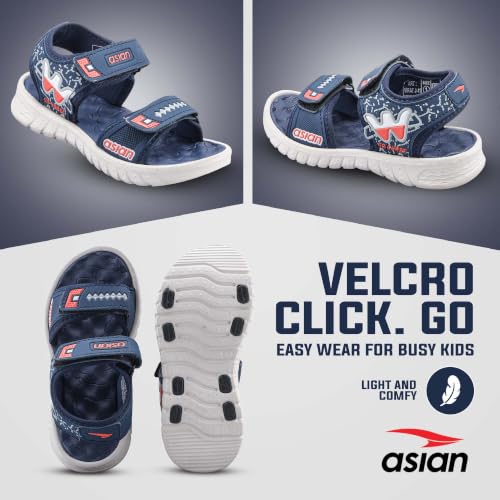 Image of ASIAN Virat Junior-11 Sports Sandals | Soft Cushion Comfort, Adjustable Velcro Fit, Lightweight & Durable | Outdoor Play Sandals for Boys & Girls