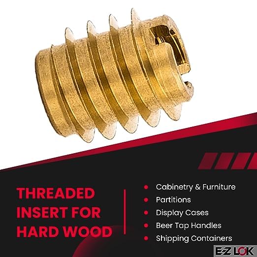 EZ LOK Knife Threaded Insert For HardWood, Brass