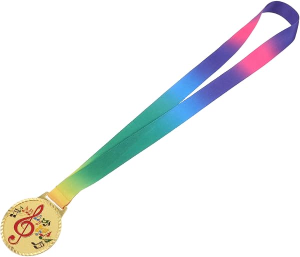 SHINYPASING Médaille de Musique en Alliage de Zinc Doré Cordon, Récompense Garçon et Filles pour Concours Piano Violon Chant Danse, Médaille D’Or Première Place pour Cérémonie Sportive - 1