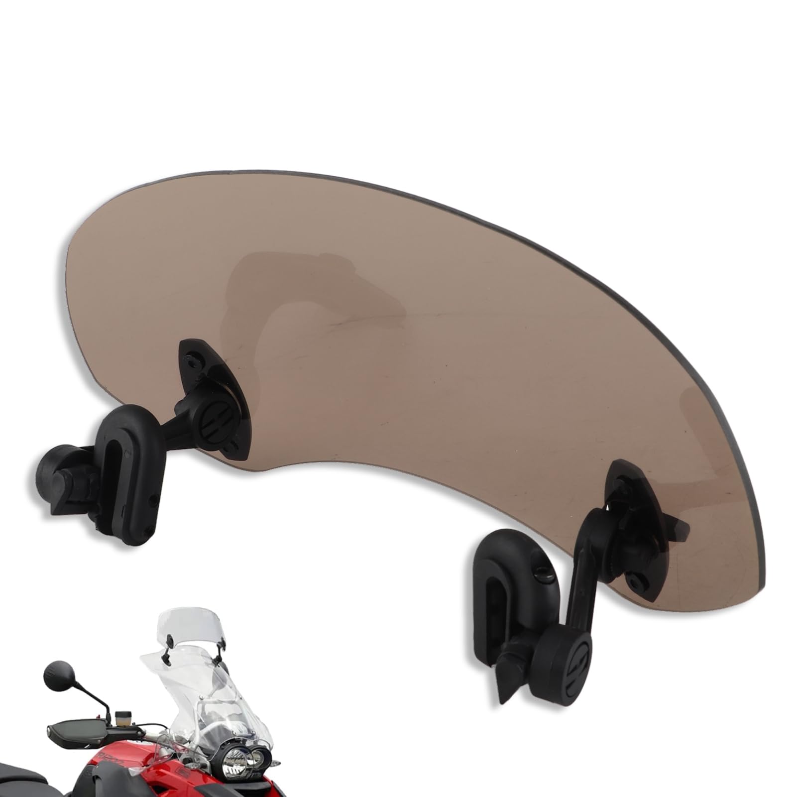 Pare-Brise de Moto, 285 x 125 mm/11,2 x 4,9 Pouces Pare-Brise à Clip réglable Universel Déflecteur de Vent d'extension de Moto pour Accessoires de Pare-Brise