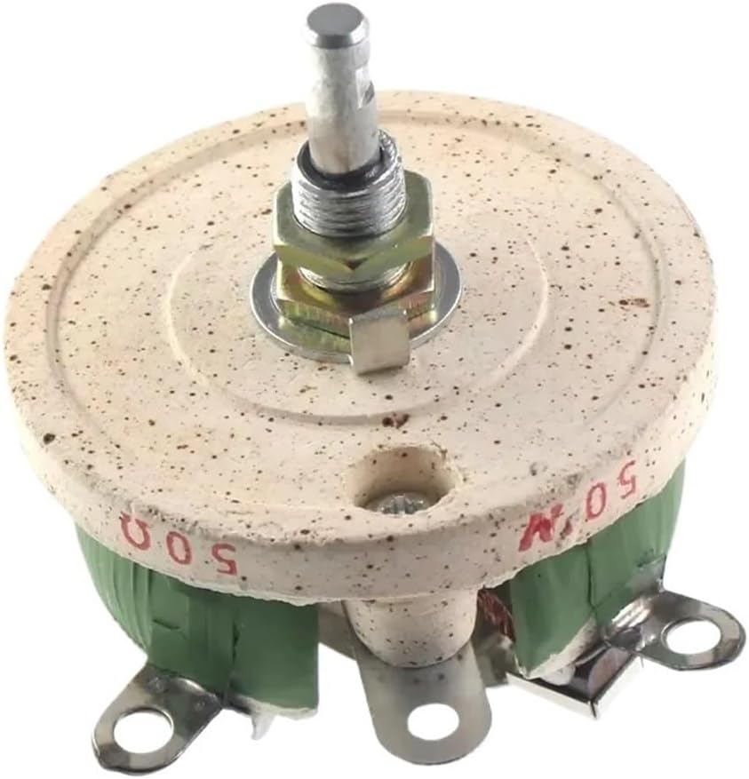 1pc 50W BC1 high Power rheostat rotary variable wire wound Disc shape Adjustable resistor Sliding 1R 2R 3R 5R 10R 15R(75R)