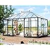 Howe 14x95x9 ft polycarbonate greenhouse with 2 vents and double swing doors 6ft added wall height walk in large winter greenhouse sunroom aluminum greenhouse for outdoors black  urban country home decor