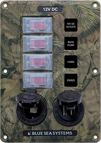 Up To 50% OFF Blue Sea Systems 4324-BSS Panel Switch H2O CB 4POS SCKT, Camouflage