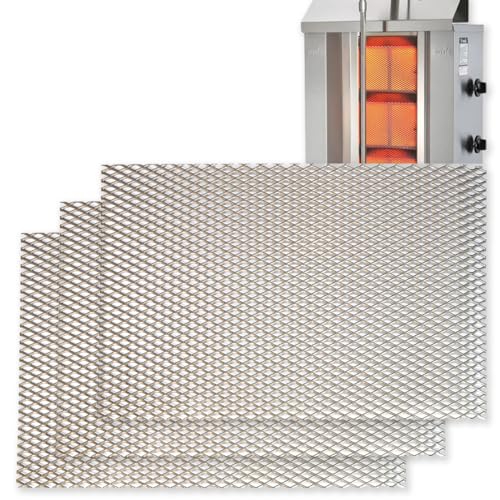 GOLDMAN SERVICE | Set 3 Rejillas Quemador Kebab Asador Gyros 230x150 mm. Parrilla Combustión Resistente Altas Temperaturas. Compatible POTIS - GD3, GD4, GD5