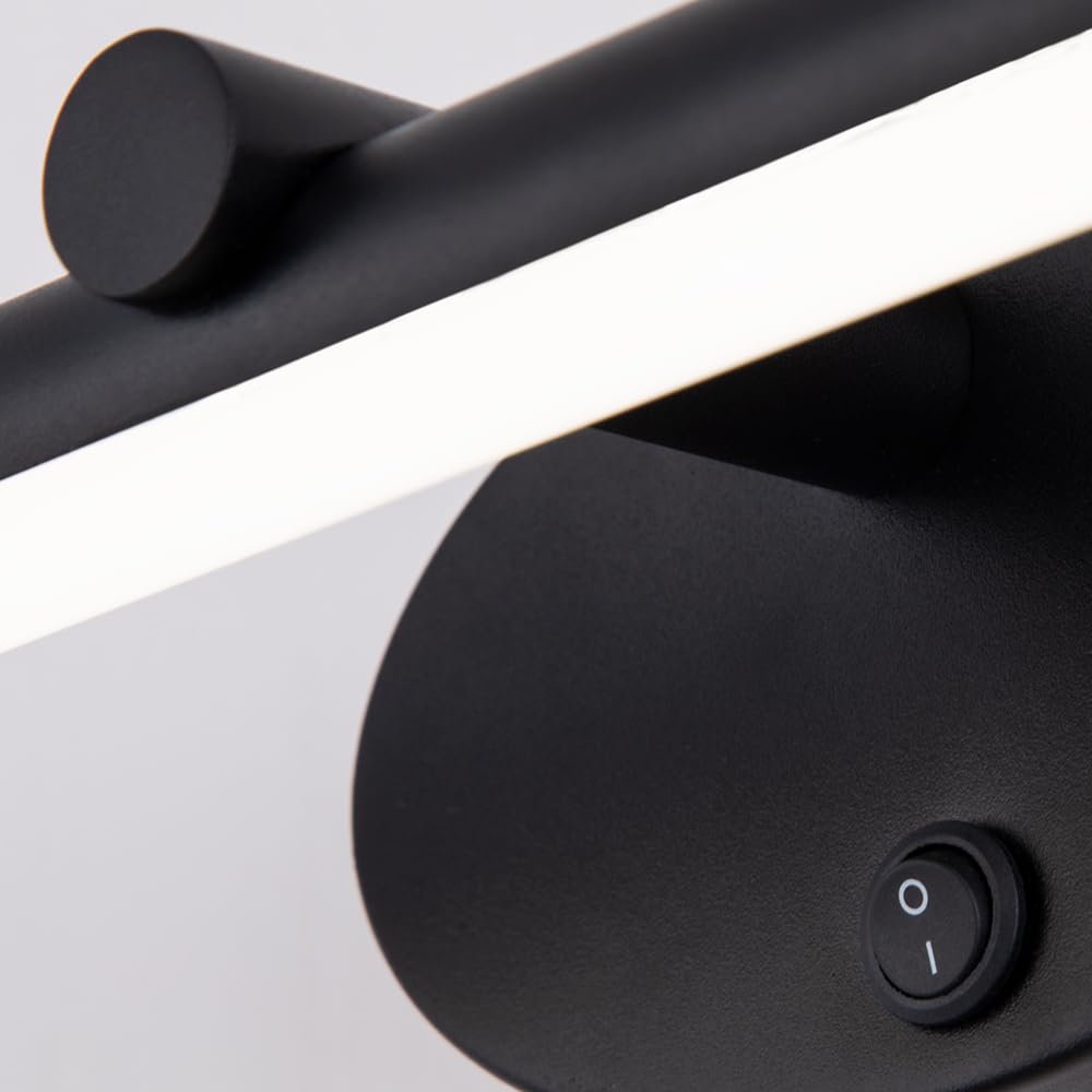 ARTE LAMP Bilderleuchte LED Bilderlampe Wandleuchte Innen mit Kabel und Stecker, Schwarz, 8 W, 4000 K, umschaltbare Lichtfarbe, 46 x 11 x 5 cm, Akzentbeleuchtung