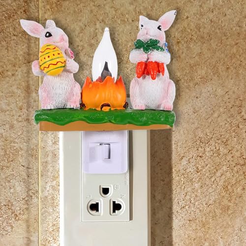 VICASKY Lámpara de Mesa Conejo de Resina LED miniatura 5