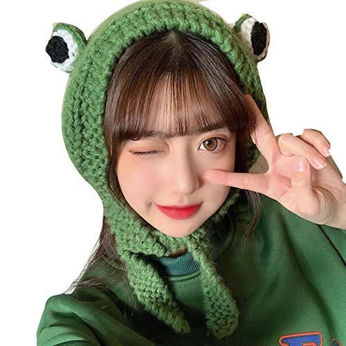 Scucs Bonnet tricoté en laine pour femme Motif grenouille Cover