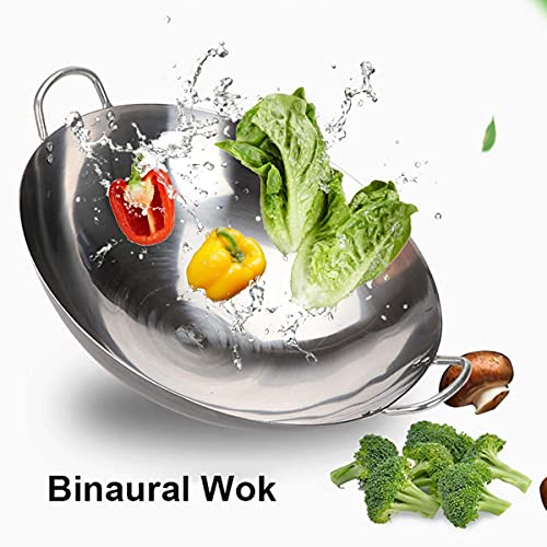 Wok de acero inoxidable, para estufa de gas, 65 cm miniatura 3