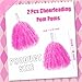2 Pcs Cheerleading Pom Poms with Handle for Girl Team Spirit Sports Games Dance Outfit (Pink Matte)
