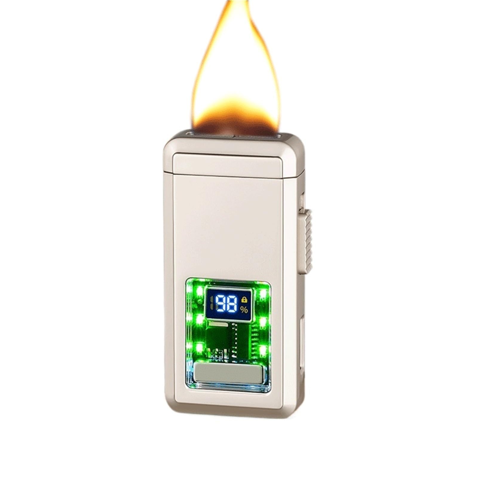 Encendedor de butano recargable y resistente al viento con visor
