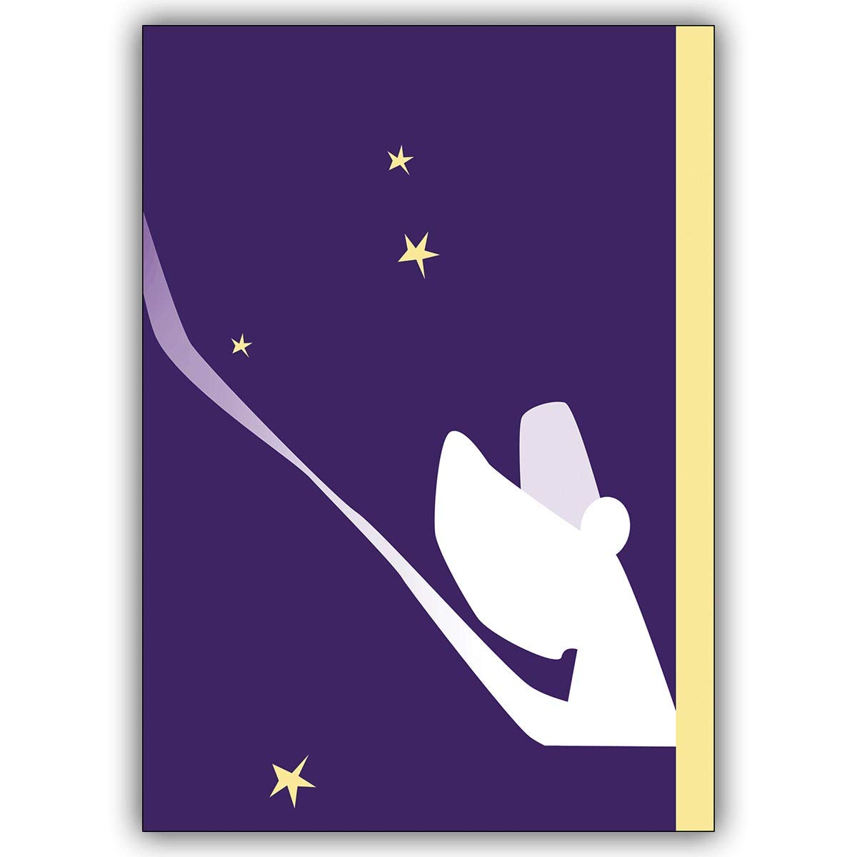 16 Taufkarten (16er Set): Schutzengel Gruß in Lila als Klappkarte, Geschenk Beileger • schöne Gruss Klappkarte mit Umschlag innen blanko für liebe Worte