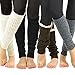 TeeHee Fashion Cute Cable Knit Leg Warmers 4 pairs with Gift Box Lace Crechet 80s Vintage Socks Girls (Assorted A)