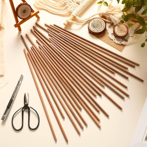 Image of BLOOMAX 8mm x 4 Inch Wooden Dowel Pins - Pack of 100 | Smooth Sanded Hardwood Fluted Pegs with Beveled Ends | Colour Variants for DIY Crafts, Furniture Joinery & Woodworking | Made in India