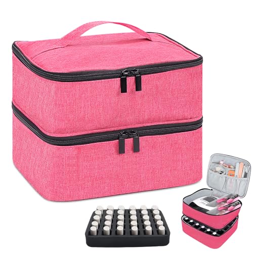 Estojo para Transporte de Esmalte, Organizador Duplo de Verniz para 30 Frascos de Verniz para Unhas (15ml-0,5fl.oz) Organizador de Viagem de Verniz para Unhas (apenas o Organizador)