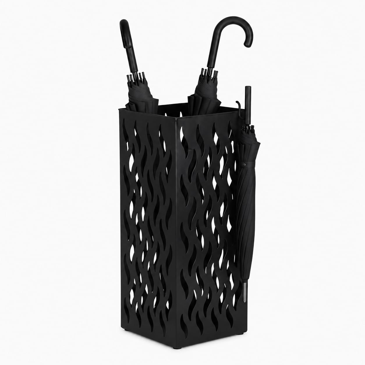 Gzsekken Metal Umbrella Stand,Square Umbrella Holder Umbrella Organizer, Umbrella Rack Umbrella Stand for Hallway Entryway Walking Stick Holder for Home Office, Hotel,Outdoor, Black Quick