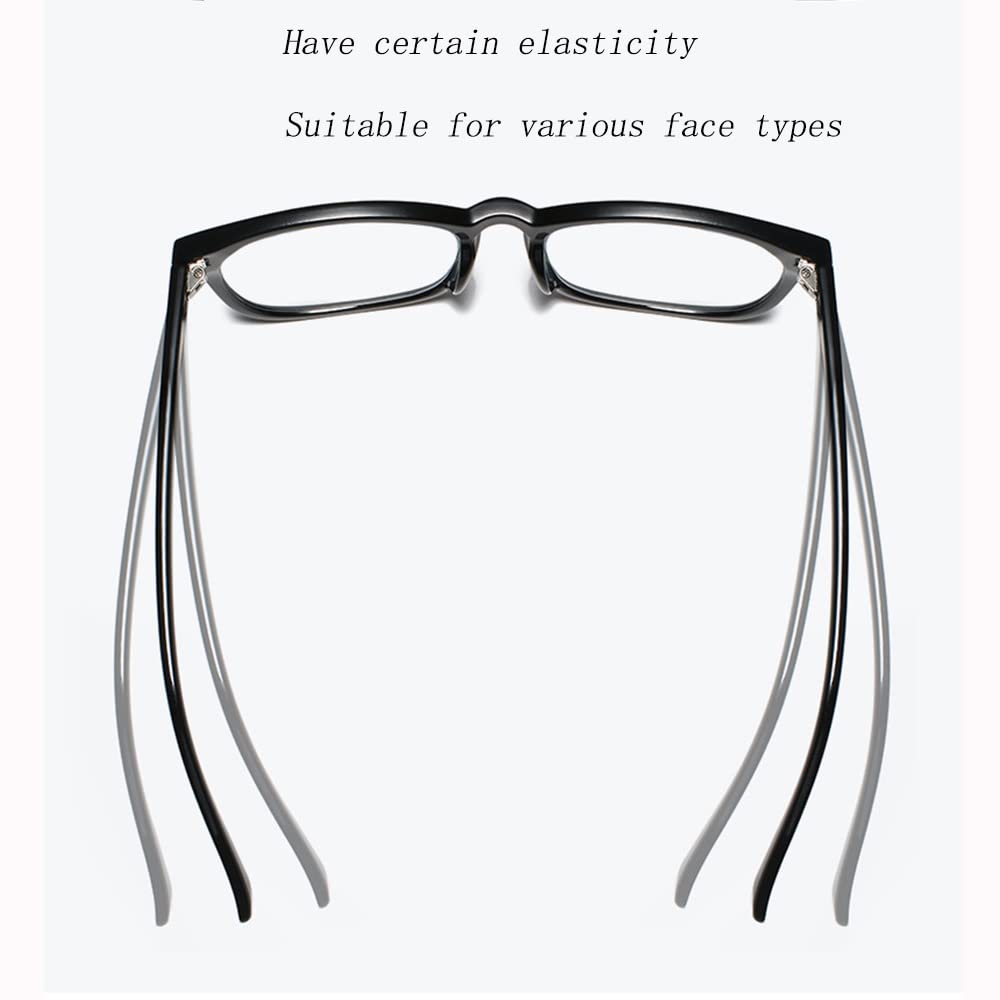 FREAZE Retro Lesehilfe Brillen Anti Blaulicht Lesebrille Anti Rays Computer Brille Für Damen Herren Fashion Brille Lesehilfe Ultraleicht 1.0X,1.5X 2 Stück (Color : Transparent, Size : +3.0)