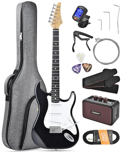 Leo Jaymz Beginner Electric Guitar Complete Kit with Portable Amp, Padded Gig Bag & Full...