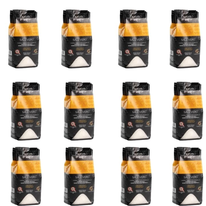 Sal Marina Integral de Trapani – Artesanal, Siciliana, Presidio Slow Food – Natural y Sin Refinar (12 KG, Macina grossa)