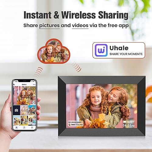BIGASUO 10.1 Inch WiFi Digital Picture Frame 3 Pack, IPS HD Touch Screen Cloud Electric Photo Frames with Built-in 16GB Storage, Auto-Rotate, Wall Mount, Share Photos Instantly from Anywhere