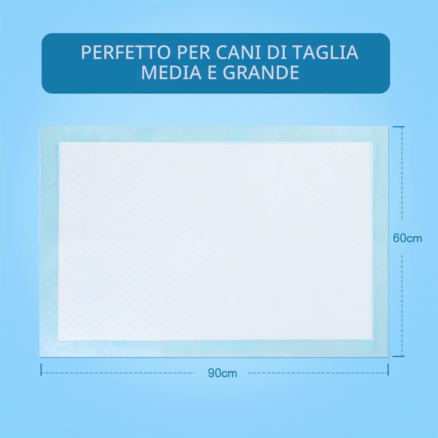 Nobleza - 90 pz Tappetini igienici per Cani, Misure 90 * 60cm, Tappetini assorbenti per Animali Domestici