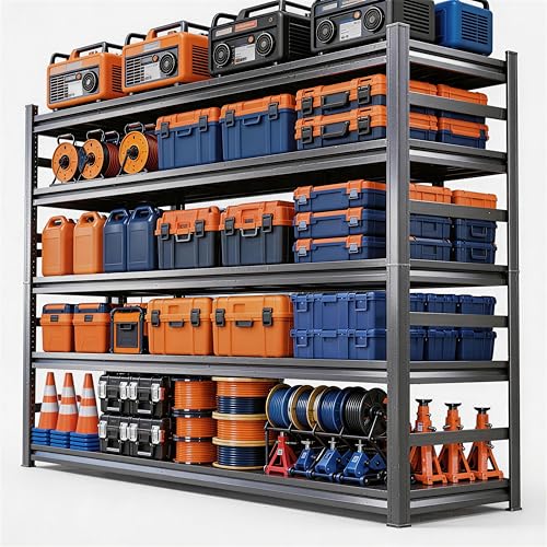 Metal Garage Shelving Unit, Heavy Duty 5-Tier Adjustable Storage shelves, Steel Shelving, 3000 lbs...