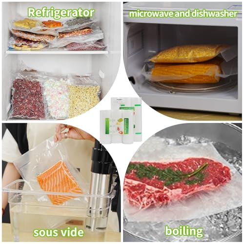 L\'ELEF MISTICO Vacuum Sealer Bags for Food, 11\'\'X20\' (3 Rolls) BPA Free Food Saver Bags for Sealer, Customized Size Vacuum Storage Bags for Sous Vide or Meal Prep