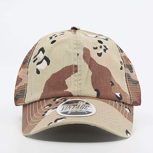 Image of The Vintage Year Washed Cotton Unstructured Soft Mesh Adjustable Trucker Baseball Cap