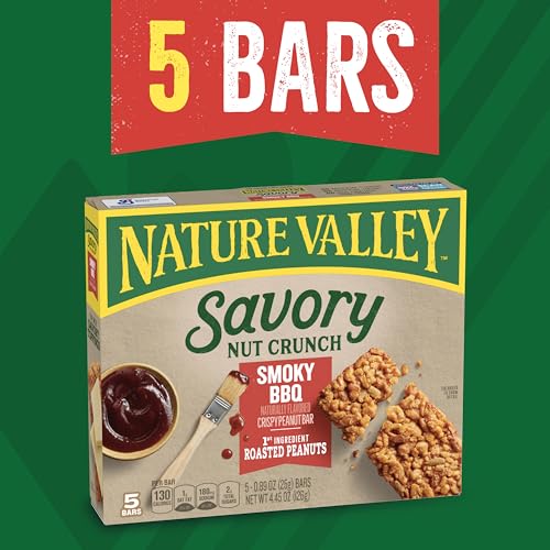 Image of Nature Valley Savory Nut Crunch Bars, Smoky BBQ, 0.89 oz, 5 bars