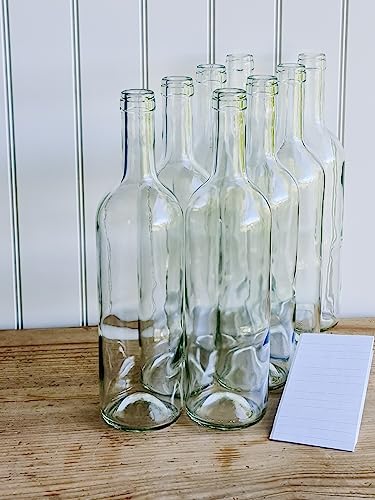 OOPS TOYS 8x Weinflasche 750 ml ohne/mit natürlichen Weinkorken...