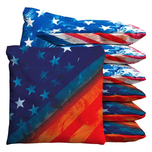 Baggo Faded Glory USA Flag Cornhole 1 LB Bean Bag Toss Bags (Set of 8)