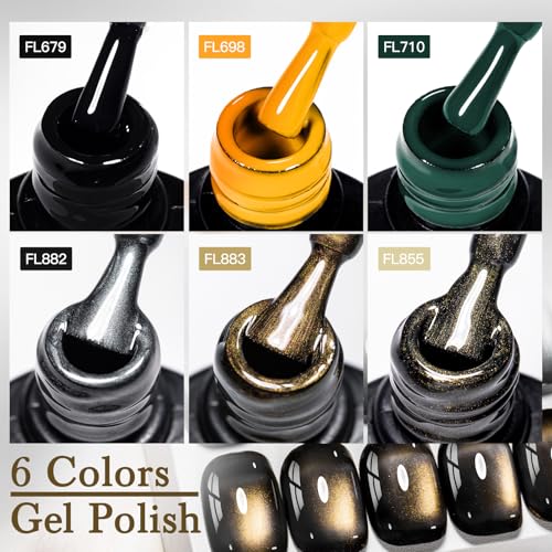 Set de 6 esmaltes en gel con efecto holográfico miniatura 3