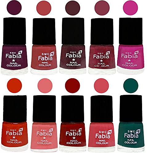 Image of ALL IN ONE (PACK OF 10), Long Lasting Glossy Nail Polish, 6 ml Each, All Vibrant Colours,02234