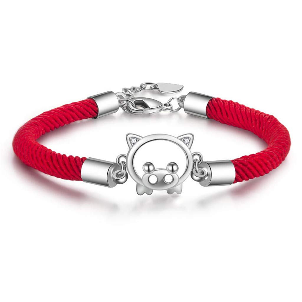 Q-XIAOKEAI 2019 New Year New Bracelet Pig Lucky Red Rope Bracelets Wild  Fashion Personality