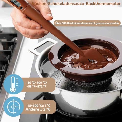 Foto von Zuckerthermometer Schokoladen Thermometer Süßigkeiten Spatel Temperatur Reader Für Schokolade Cremes, Saucen, Marmelade Und Sirups Sofortiges Lesen Temperaturbereich 50 ℃ ~ 300 ℃