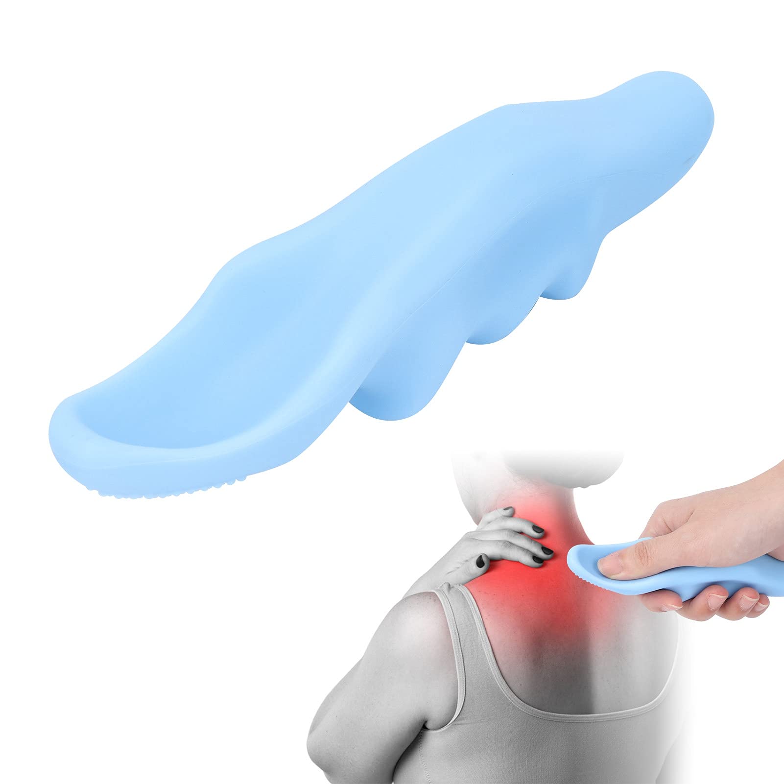 Silicone Thumb Saver Massager Body Massage Deep Tissue Massage Tool Soreness Pain Relief Trigger Point Thumb Massager Thumb Protector Tool(Blue)