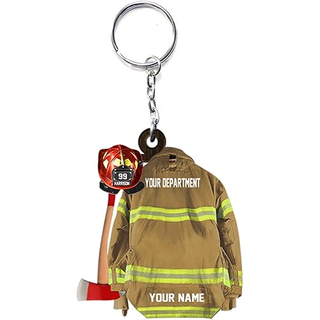 Personalized Firefighter Gifts Custom Keychain for Fireman Firefighter Gifts for Men Graduation Gifts