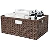 Granny says large wicker basket decorative woven basket for storage waterproof storage basket organizer wicker storage basket for organizing brown basket 1 pack  urban country home decor