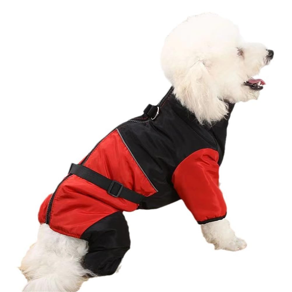 Hixingo Winter Warm Dog Jacket Soft Cozy Dog Winter Coat with Legs, Windproof Snowy Snowsuit Clothes for Small Medium Large Pet Indoor & Outdoor Wear XS-XXL (XXL,red)