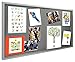 Displays2go 5' x 3' Indoor Bulletin Board with Sliding Glass Doors, 60 x 36 Enclosed Notice Board with Gray Fabric Interior, Aluminum (FBSD63SVLG)