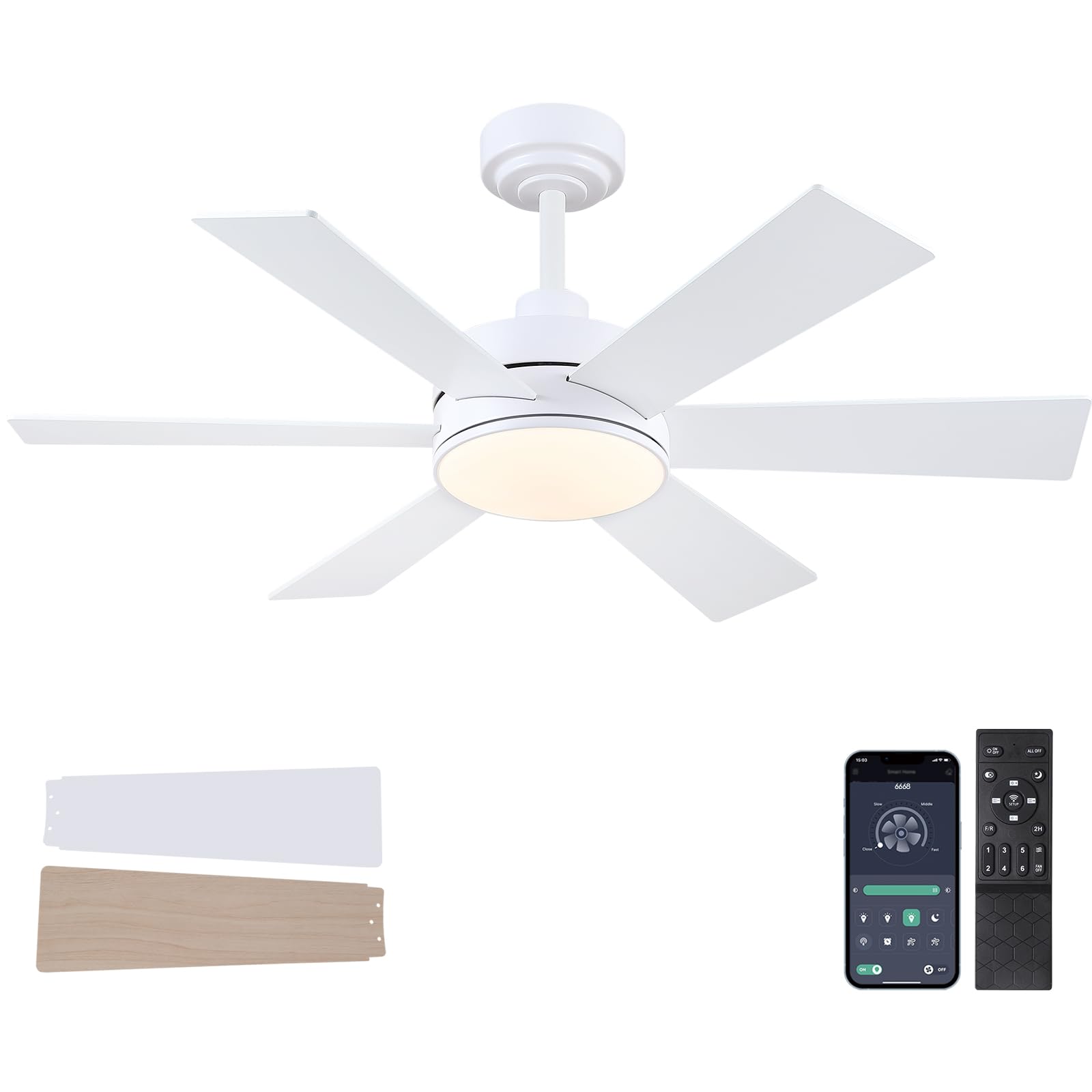 Amazon.com: 42 inch Ceiling Fans with Lights, Ceiling Fan with