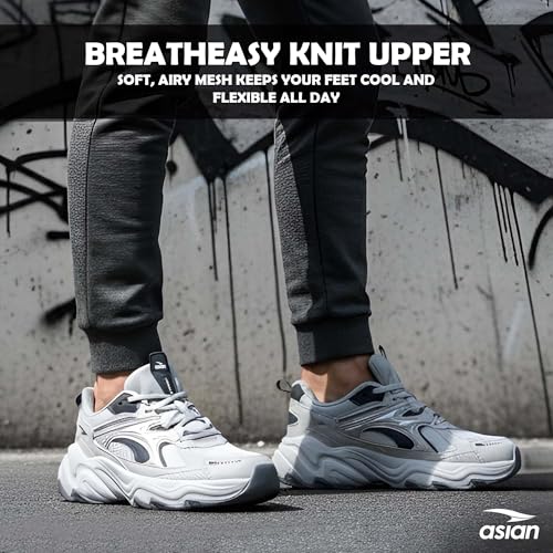 Image of ASIAN Dominator-04 Sneakers for Men | Chunky Stylish Shoes with Premium Comfort, High Grip, Memory Foam Sole & Trendy Design | Ideal, Gym & Travel